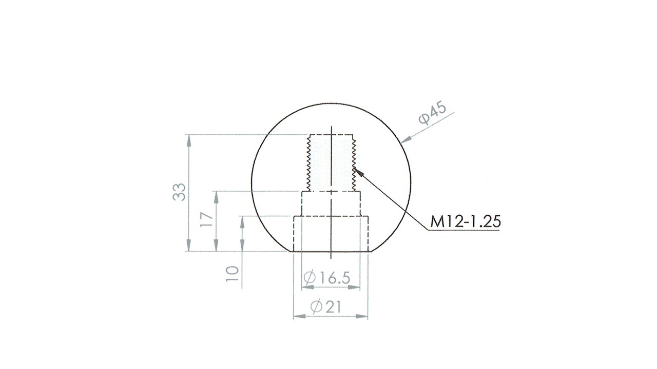 チタンシフトノブ M12×1.25(段付き) | ARC Brazing